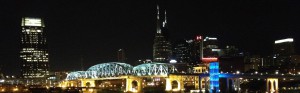 downtown Nashville skyline at night